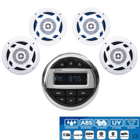 Vízálló bluetooth rádió szett 4 hangszóróval 80W