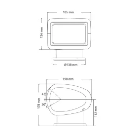 Keresőlámpa 50W 360°x75° távirányítós SEAFLO