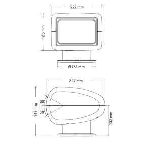 Keresőlámpa 50W 360°x60° távirányítós SEAFLO
