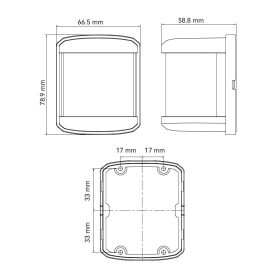   Navigációs fény ZÖLD 112,5° - fehér burkolat 66,5x58,8x78,9 mm SEAFLO
