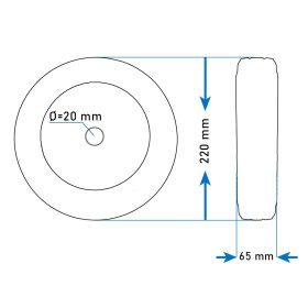Utánfutó mankókerék 220/70 mm