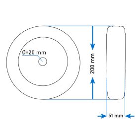 Utánfutó mankókerék 200/40 mm