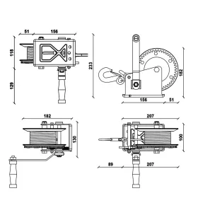 Kézi csörlő 1133 kg hevederrel DRAGON WINCH