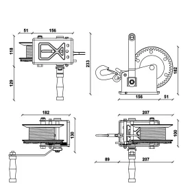   Kézi csörlő kétsebességes 1133 kg hevederrel DRAGON WINCH