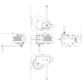   Kézi csörlő önfékező 1200 kg drótkötéllel DRAGON WINCH