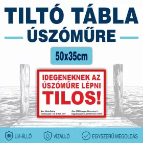 Tiltó tábla úszóműre