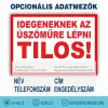 Tiltó tábla úszóműre