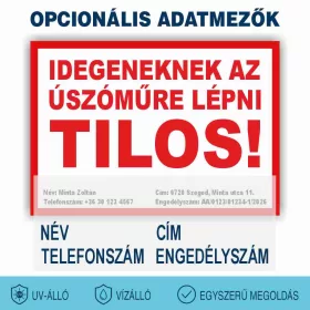 Tiltó tábla úszóműre