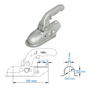 Utánfutó kapcsolófej kerek 50mm 2t l21