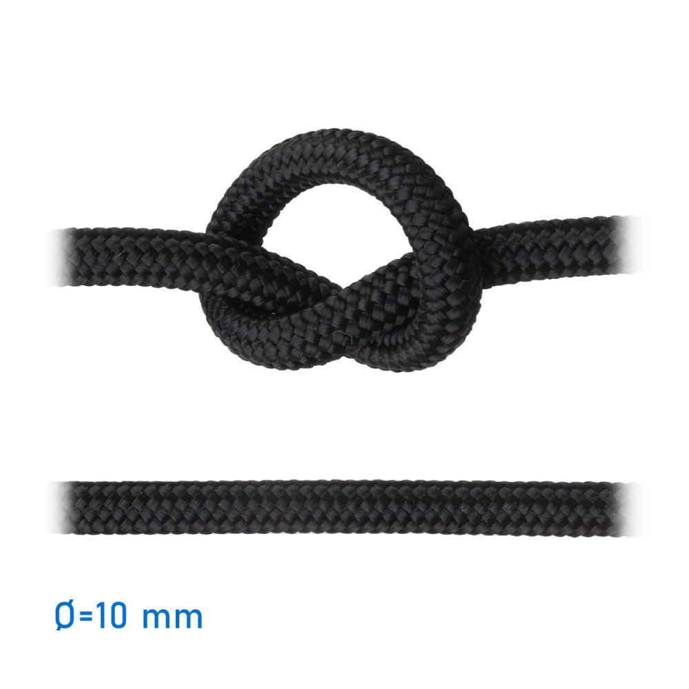 PP fonatolt felúszó kötél fekete 10 mm
