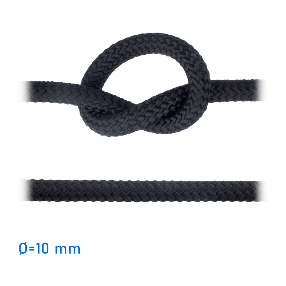 PP fonatolt felúszó kötél fekete 12 mm