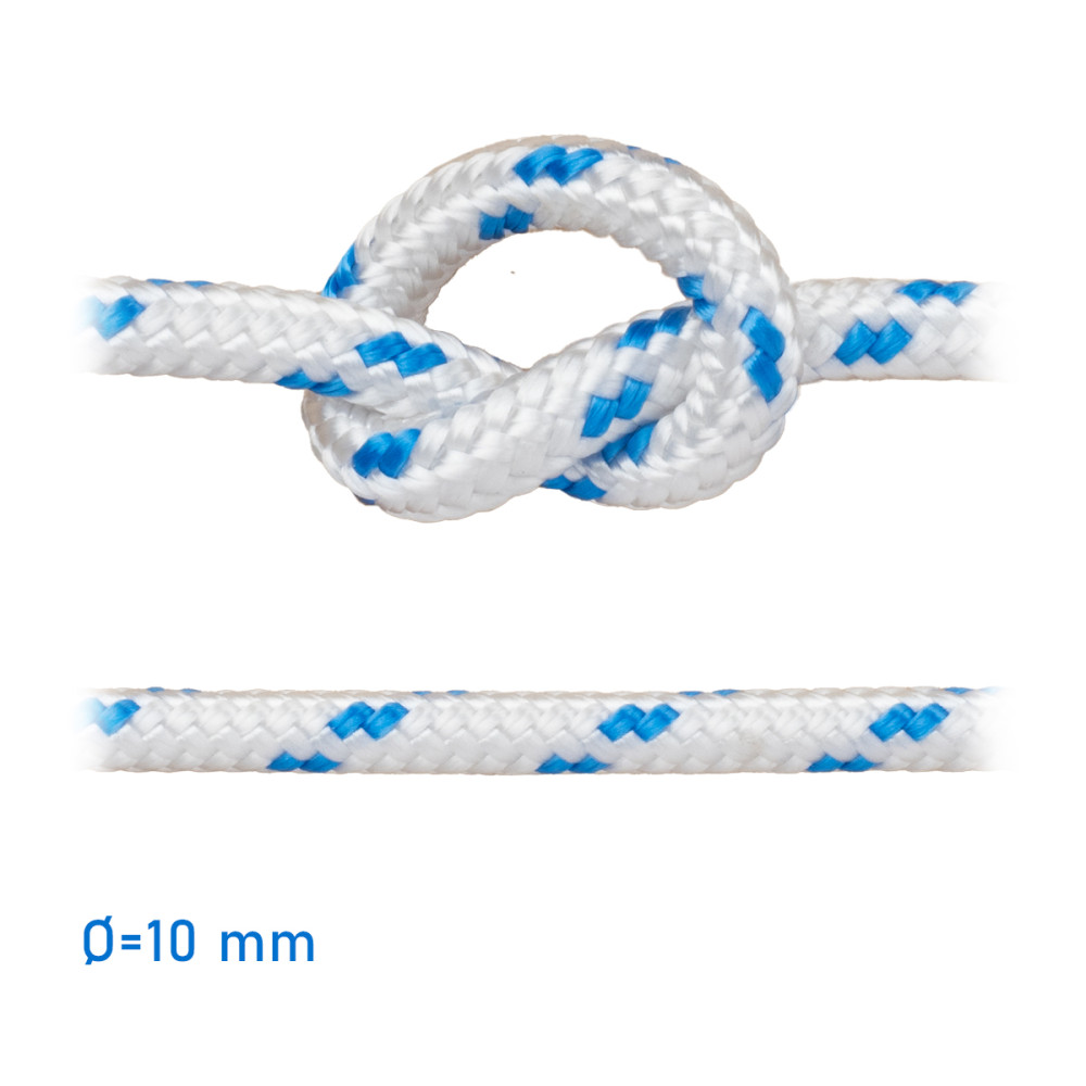PP fonatolt felúszó kötél fehér 10 mm